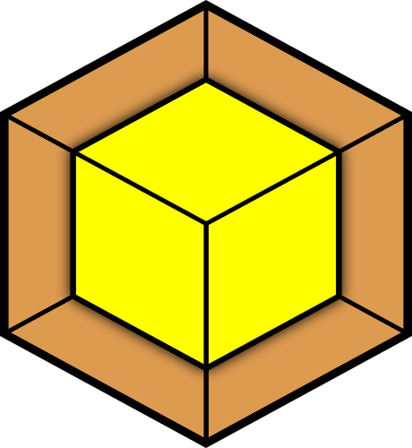 image of a cube within a cube representing a boxed product